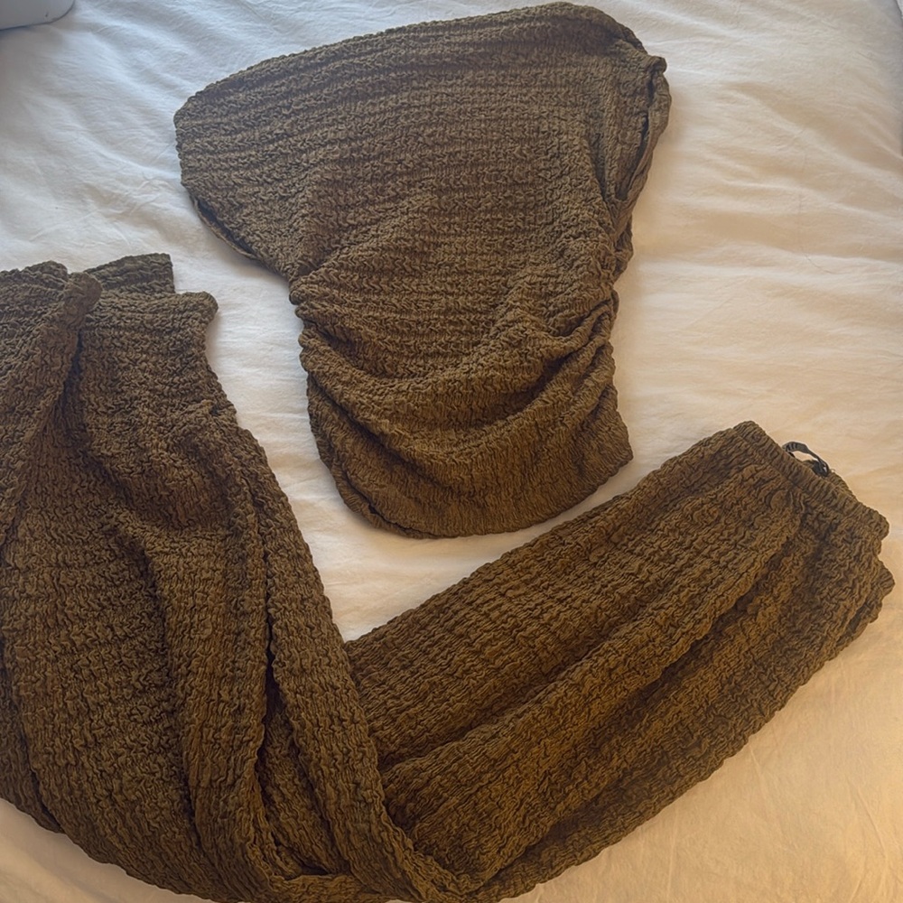 zara off shoulder pant set